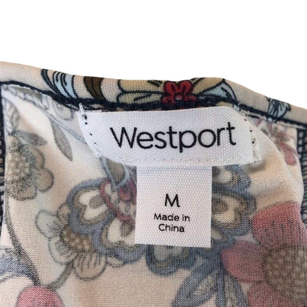 Westport Sleeveless Floral Lace-up Back Hi Low Blouse Medium - Picture 5 of 9